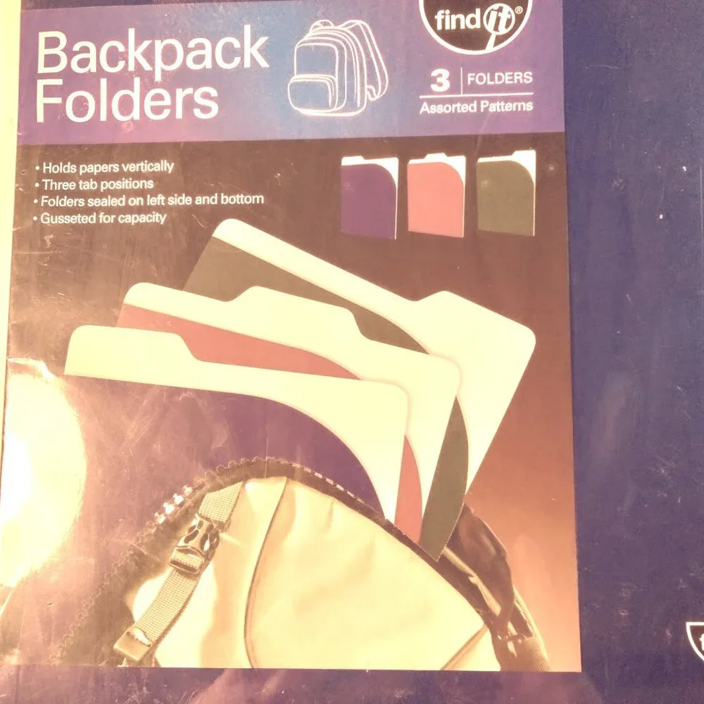 Backpack Folders Find It 3 Pack Assorted Colors Vertical Paper Storage Label Tab